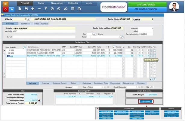 OFERTAS Y CONTRATOS DE VENTA ERP Distribucion