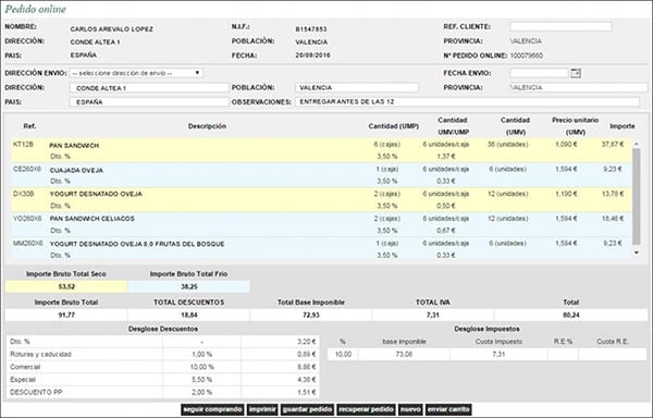PORTAL E-COMMERCE  integrado con ERP Alimentacion