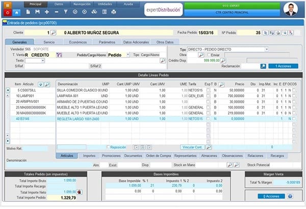 PRESUPUESTOS / PEDIDOS ERP Cloud Distribución mayorista minorista