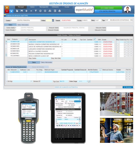 ordenes de almacen  integrado con  ERP Mueble en Cloud
