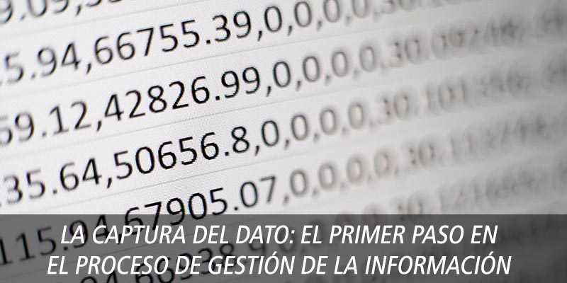 La captura del DATO: el primer paso en el proceso de gestión de la información